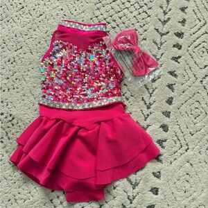 Sparkling Pink Kids Costume with Bow